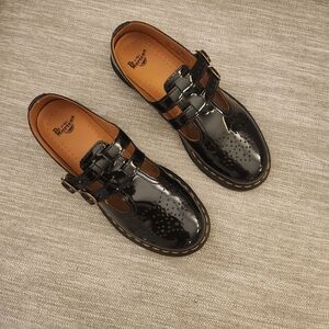 Dr Martens 8065 | Patent Leather Mary Jane Buckle Loafer| Sz 10 | Black